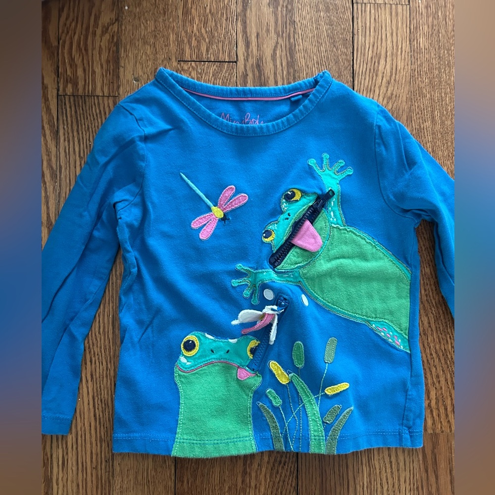 Boden frog shirt 3-4Y